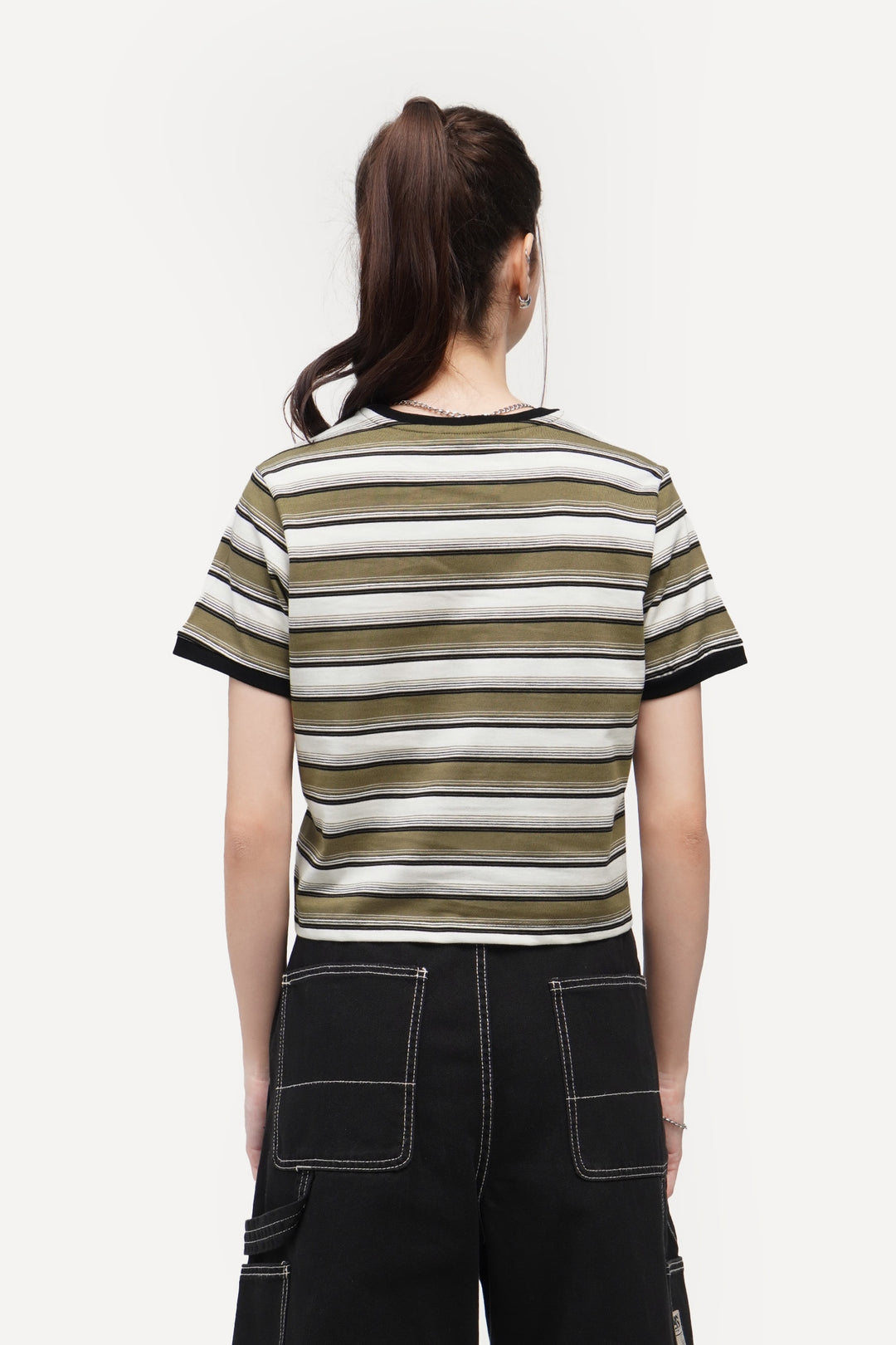 Striped Boxy Cropped T-Shirt