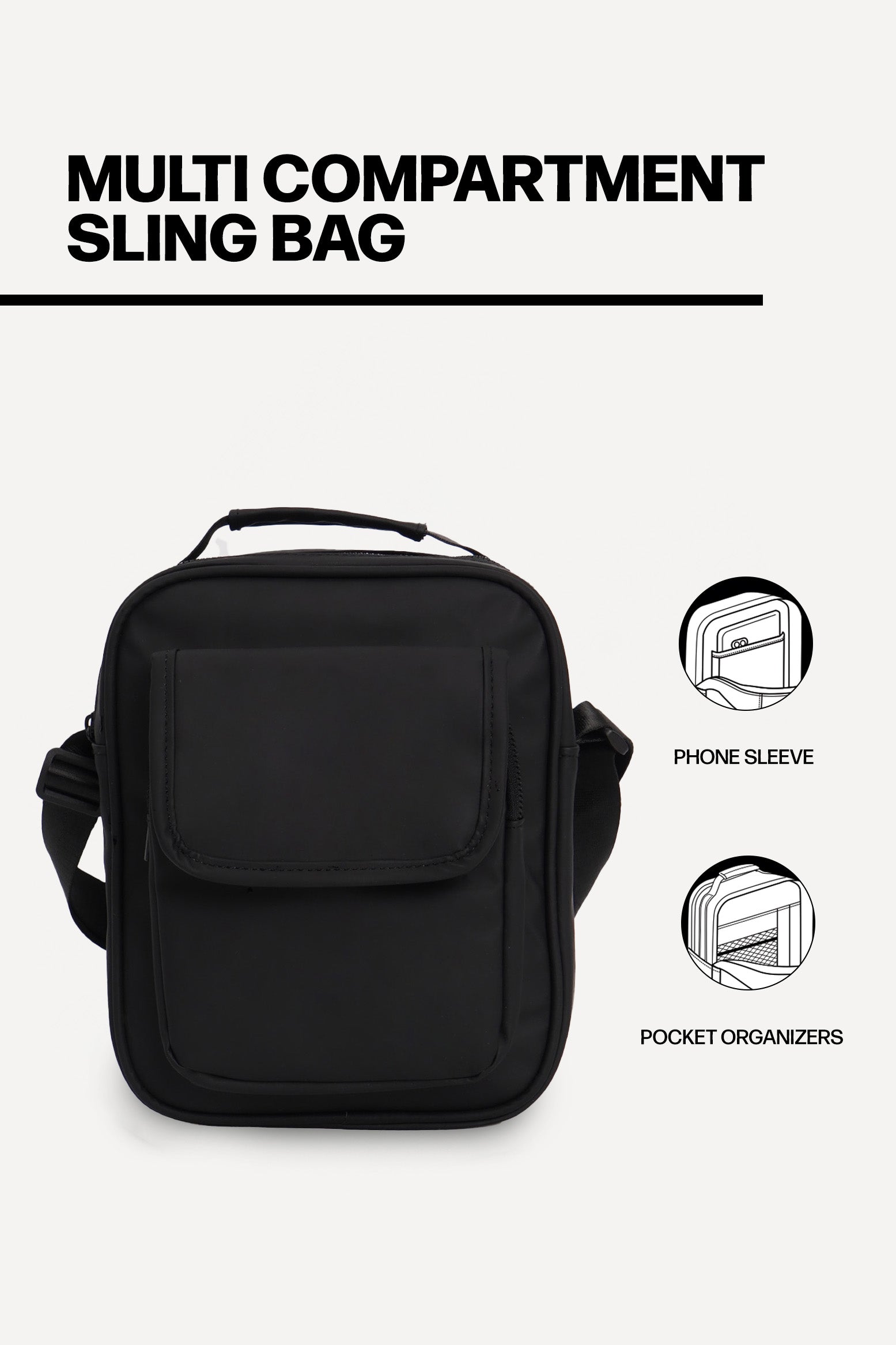 Multi Compartment Sling Bag OXGN