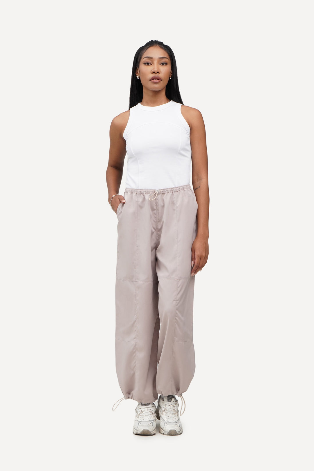 Panelled Pull-Up Trousers