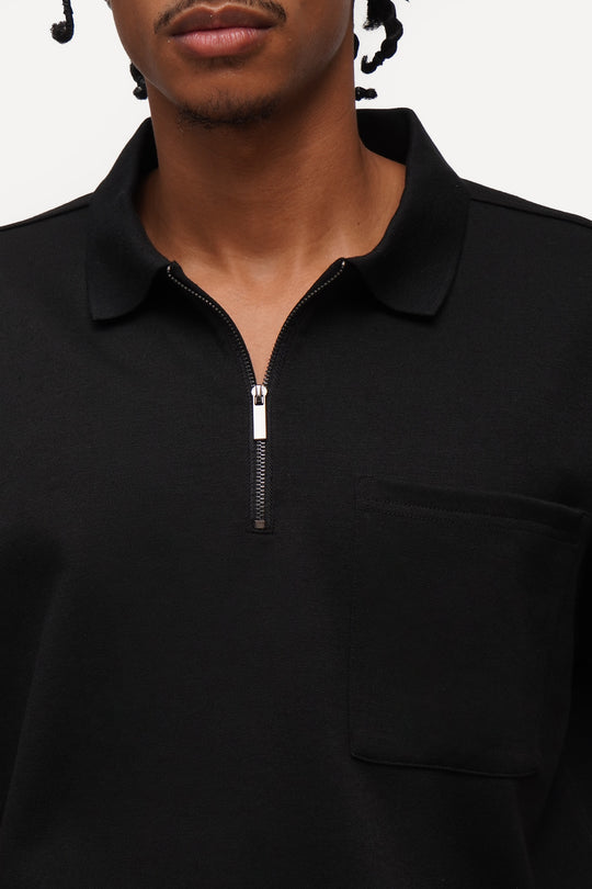 Zip-Up Relaxed Polo