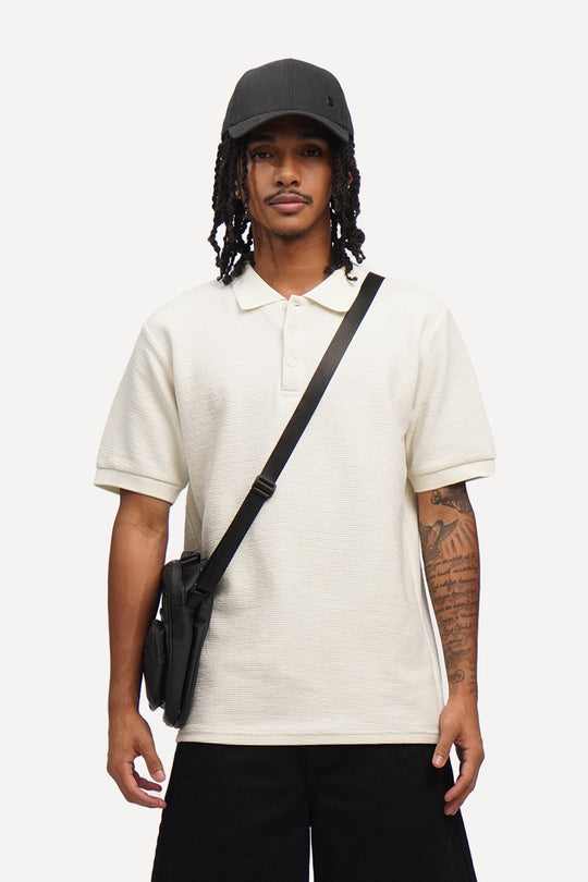 Textured Knit Polo