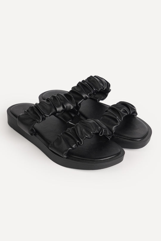 Ladies' Chunky Ruched Chunky Sandals