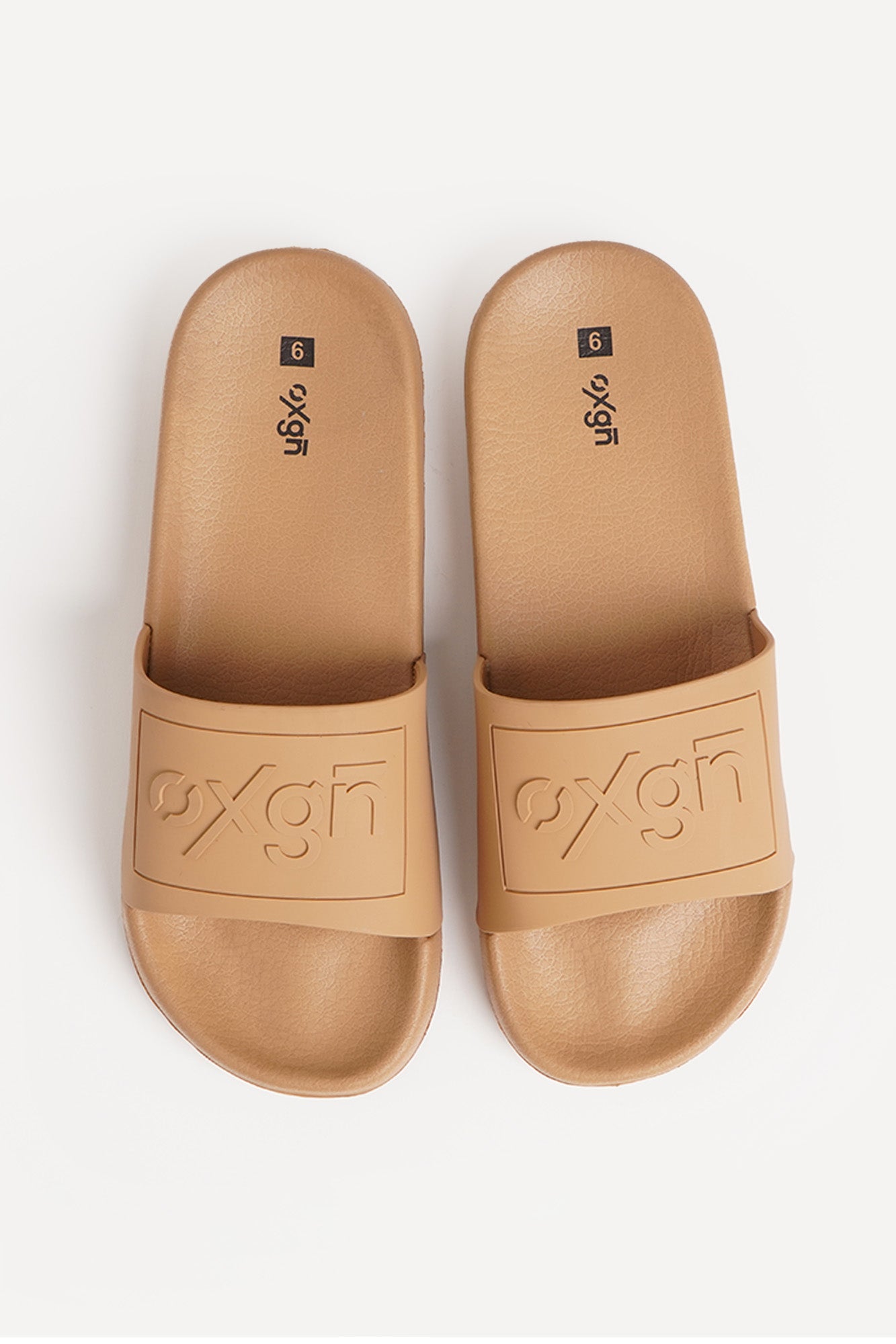 Tan best sale rubber slides